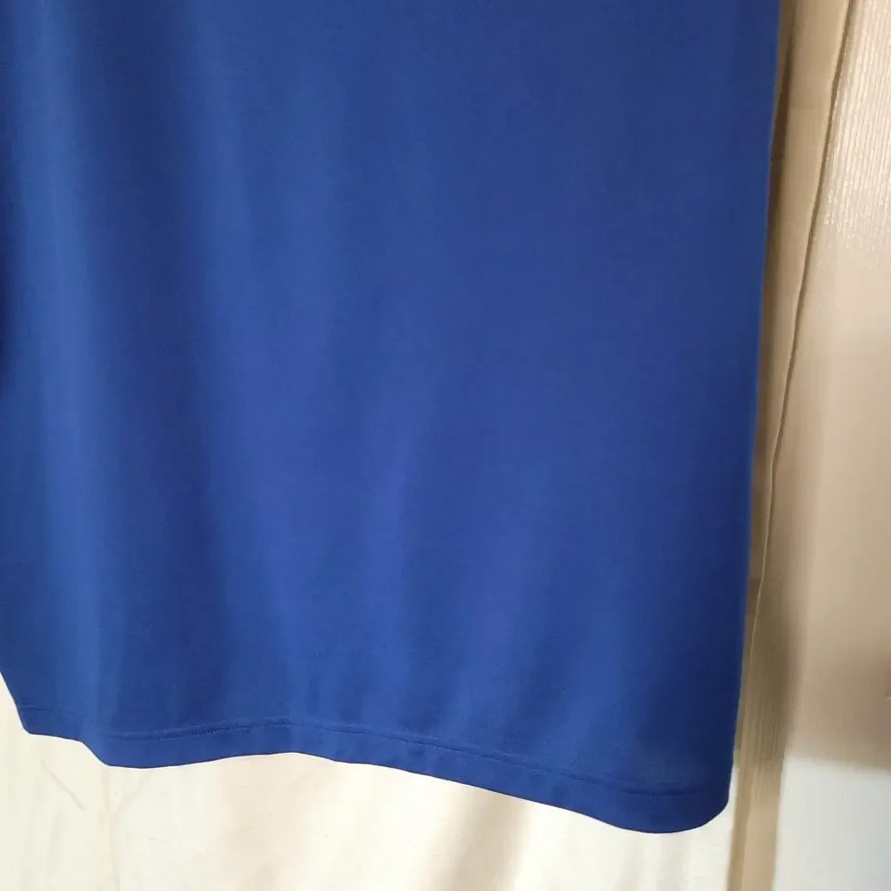 XL Adidas Blue Polo Shirt with White Stitching